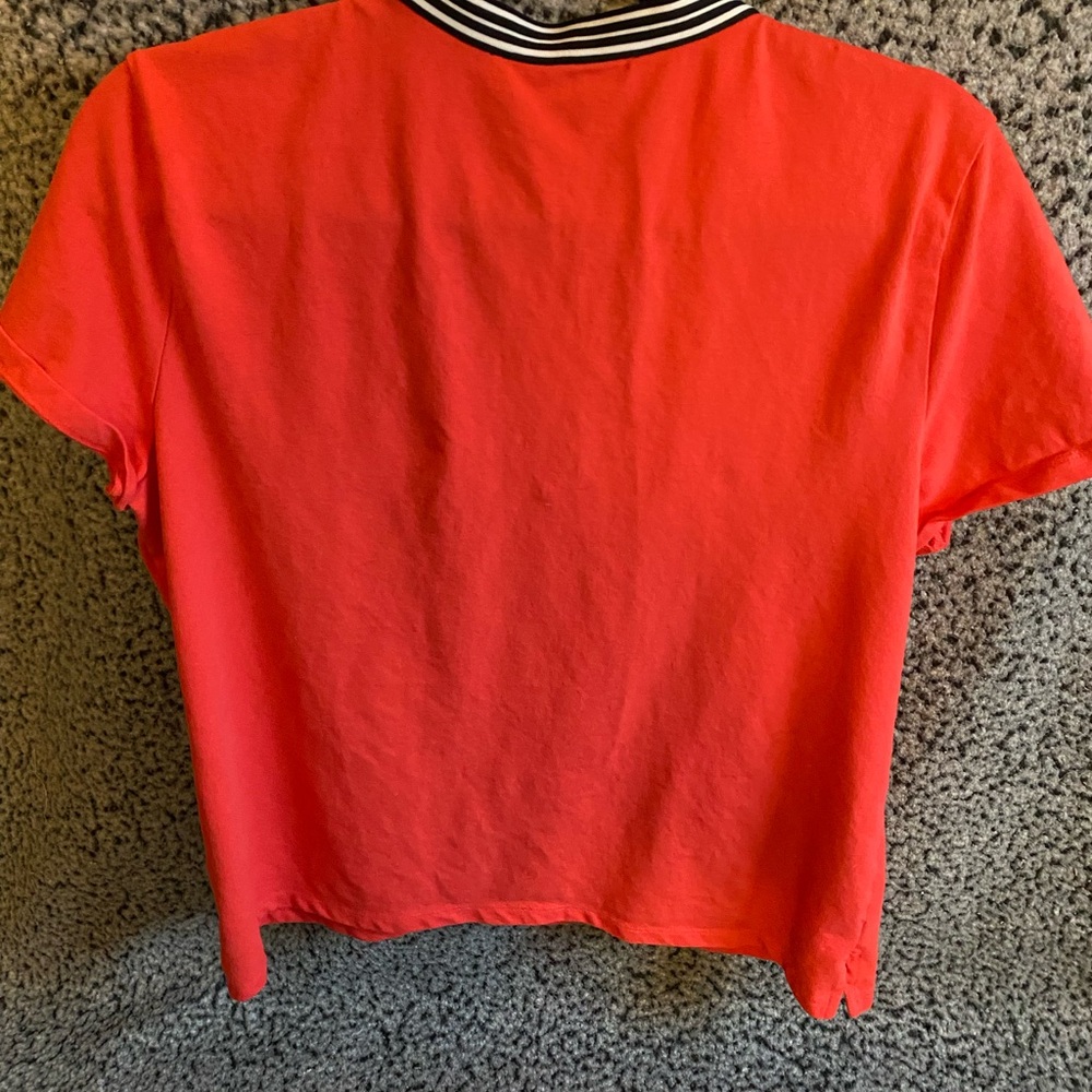 Tommy Hilfiger Coral Crop Top with Striped V-Notch - Picture 11 of 11